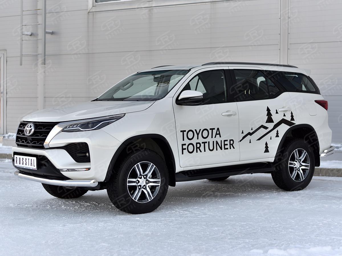TOYOTA FORTUNER 2020- Защита переднего бампера d76 секции TFRZ-003529