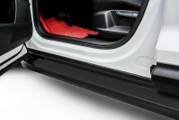 Пороги алюминиевые "Optima Black" 1700 черные Hyundai Tucson 4WD (2015-2018) , Slitkoff, арт. AL-HT4WD15001