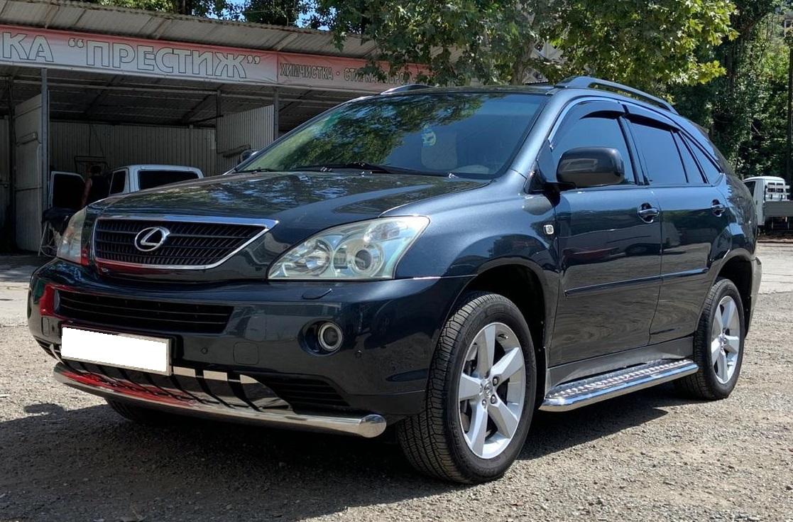 Пороги с накладным листом для автомобиля LEXUS RX350/RX400h 2006-2009 арт. LRX.300.03.41