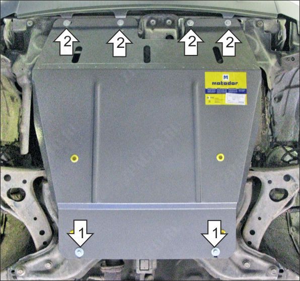 Защита стальная Мотодор (Двигатель; КПП), 2 мм,  Toyota RAV 4  2000-2005 арт. 72518