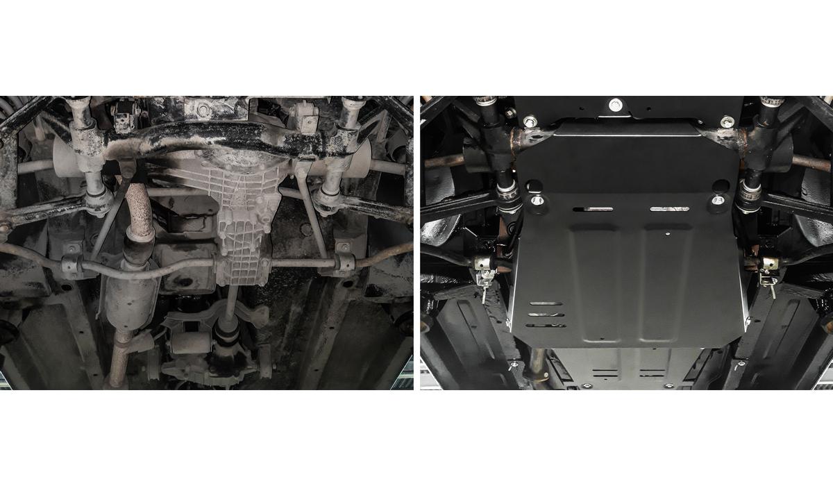 Защита КПП АвтоБроня для Lada Niva Legend 2131 (V - все) 2021-н.в., штампованная, сталь 3 мм, с крепежом, 222.06041.1