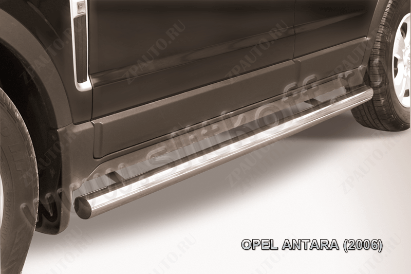 Защита порогов d76 труба Opel Antara (2006-2011) Black Edition, Slitkoff, арт. OPAN007BE