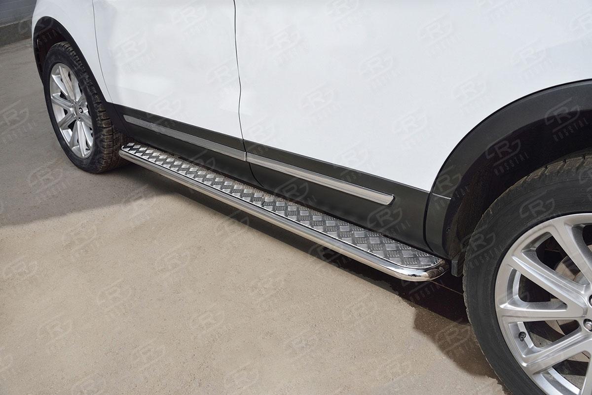 Пороги труба d42 с листом вариант 2 для Ford Explorer 2015, Slitkoff FEL-0026572