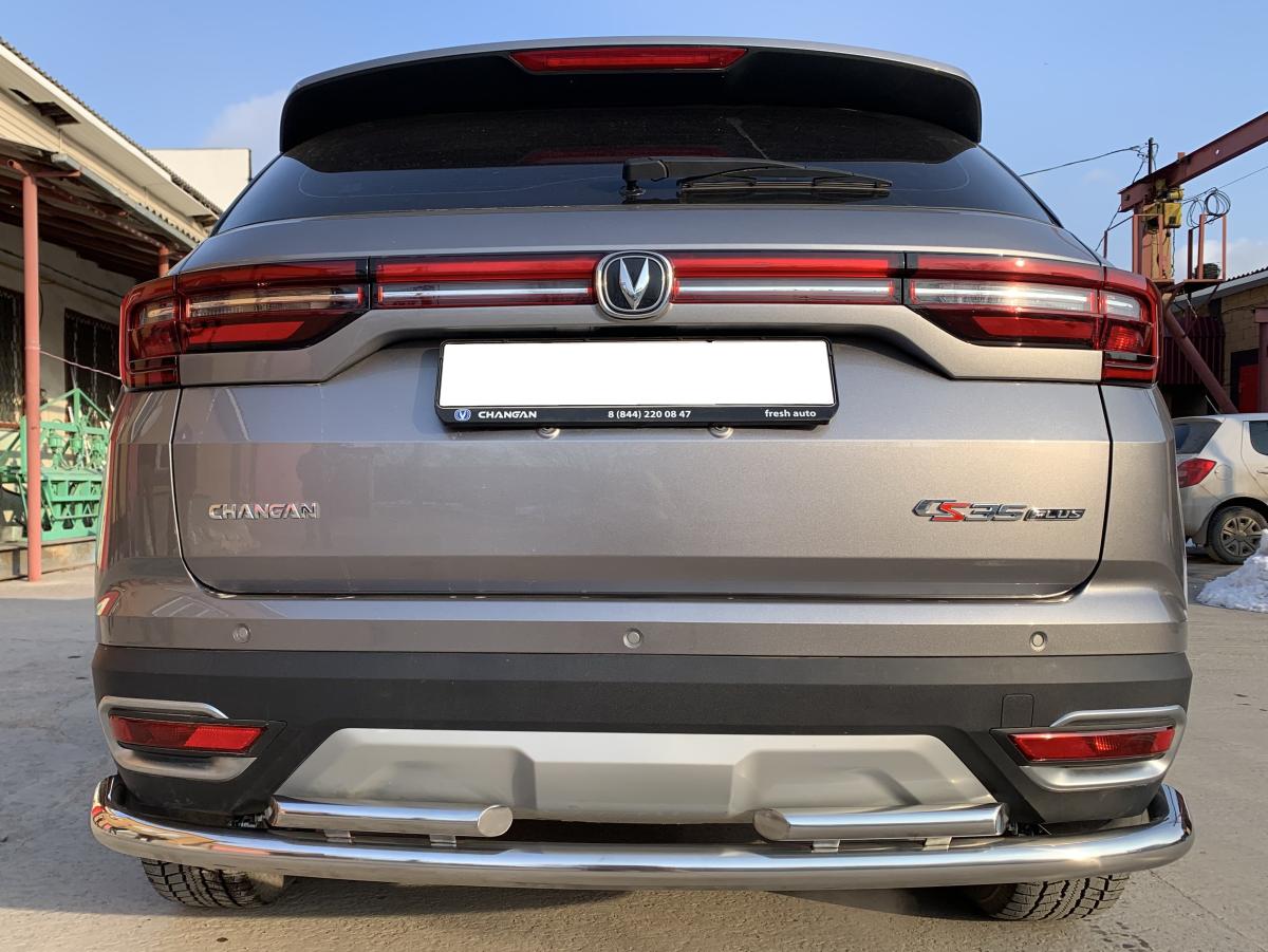 Защита заднего бампера угловая большая двойная для автомобиля CHANGAN CS35 Plus арт. CGCS35P.21.22