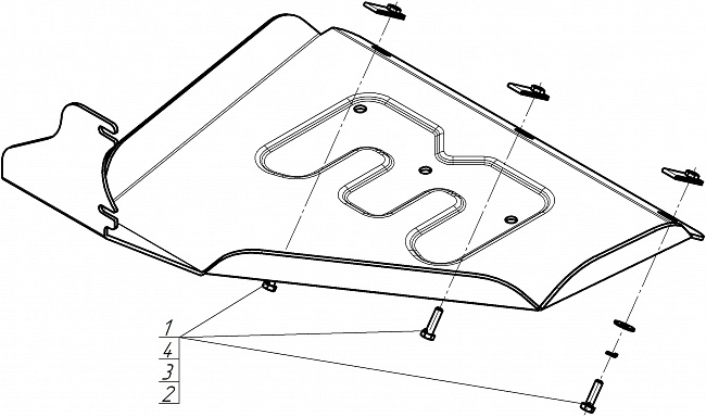 Защита алюминиевая Мотодор (Задний электромотор), 4 мм,  Li L7  2024- арт. 349911