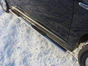 Пороги овальные с накладкой 75х42 мм для автомобиля Mitsubishi ASX 2010-2013, TCC Тюнинг MITSASX13-06