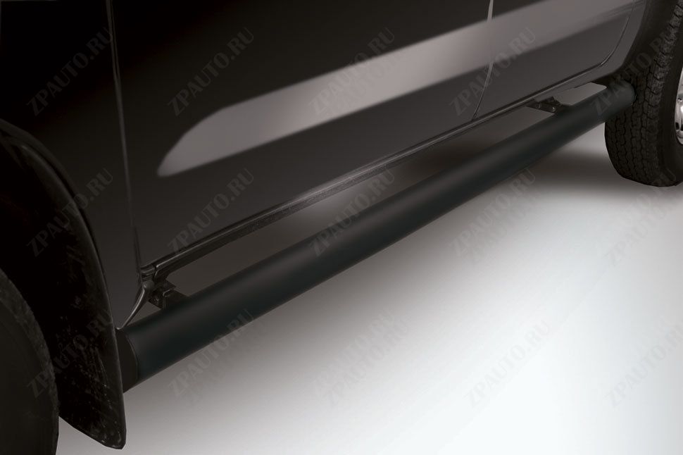 Защита порогов d76 труба черная Toyota Hilux (2011-2015) , Slitkoff, арт. THL11-004B