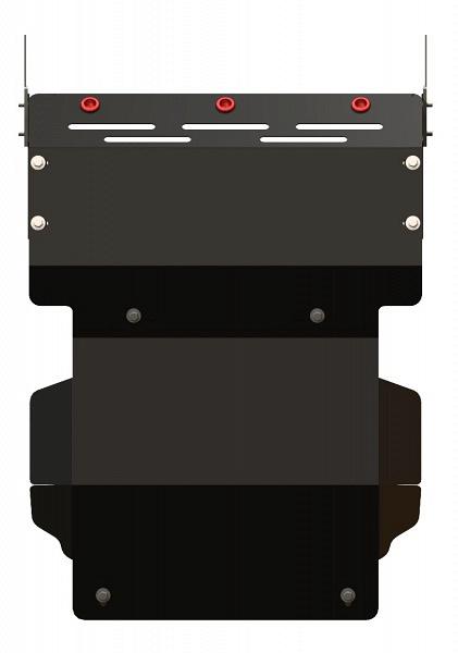 Защита картера и радиатора для MITSUBISHI Pajero I  1982 - 1991, V-2,6; 2,3TD; 2,5TD, Sheriff, сталь 2,5 мм, арт. 14.1100
