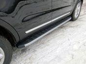 Пороги алюминиевые с пластиковой накладкой (карбон серебро) 1920 для Ford Explorer 2015 (Форд Эксплорер 2015), ТСС FOREXPL16-13SL, TCC Тюнинг