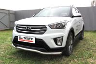 Защита переднего бампера d57 волна Hyundai Creta 4WD (2016-2021) , Slitkoff, арт. HCRET4WD002