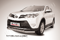 Защита переднего бампера d76+d57 двойная Toyota Rav-4 (2012-2015) Black Edition, Slitkoff, арт. TR413-001BE