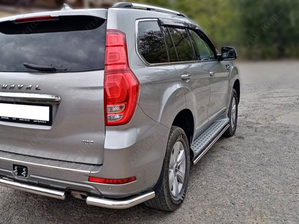 Защита заднего  бампера  "уголки" d-60 для автомобиля HAVAL H9 2017 - по наст.время арт. HVH9_3.1, 
Технотек
