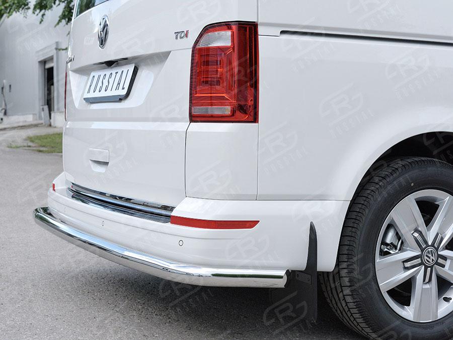 Защита заднего бампера d57 Volkswagen Transporter T6 2015 Caravelle/Multivan короткая база, Slitkoff VCTZ-002321