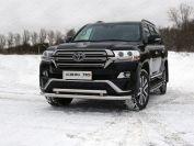 Защита передняя нижняя (двойная) 76,1/60,3 мм для автомобиля Toyota Land Cruiser 200 EXECUTIVE 2016-, TCC Тюнинг TOYLC200EX16-29