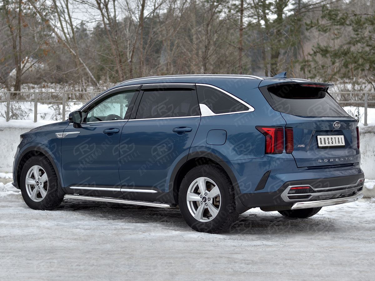 KIA SORENTO 2020- Защита заднего бампера 75х42 дуга KSORZ-004020