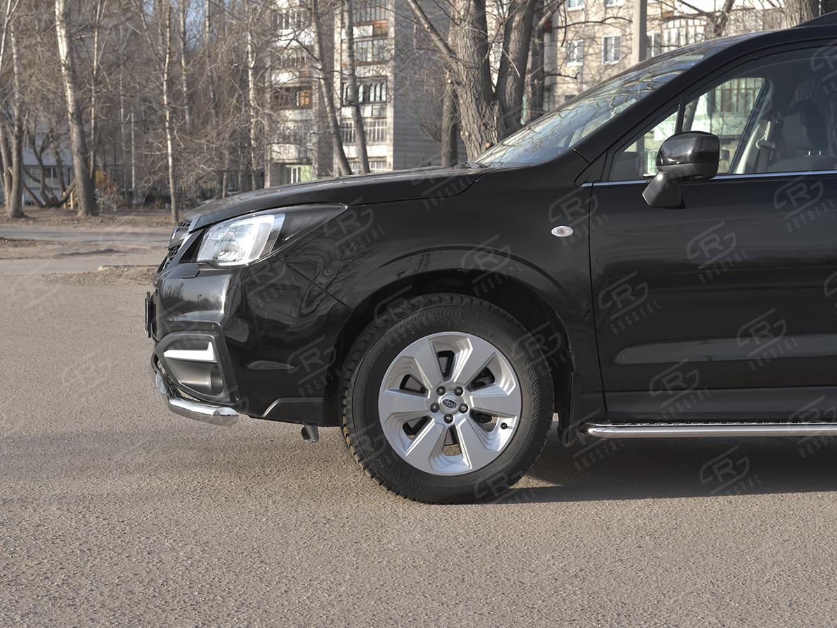 SUBARU-FORESTER(SJ)-2016-2018-Защита-переднего-бампера-d57-секции-d75х42-дуга-SUFZ-003342, Slitkoff