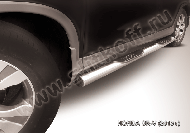 Защита порогов d76 с проступями Honda CR-V 2L (2011-2015) Black Edition, Slitkoff, арт. HCRV13-005BE