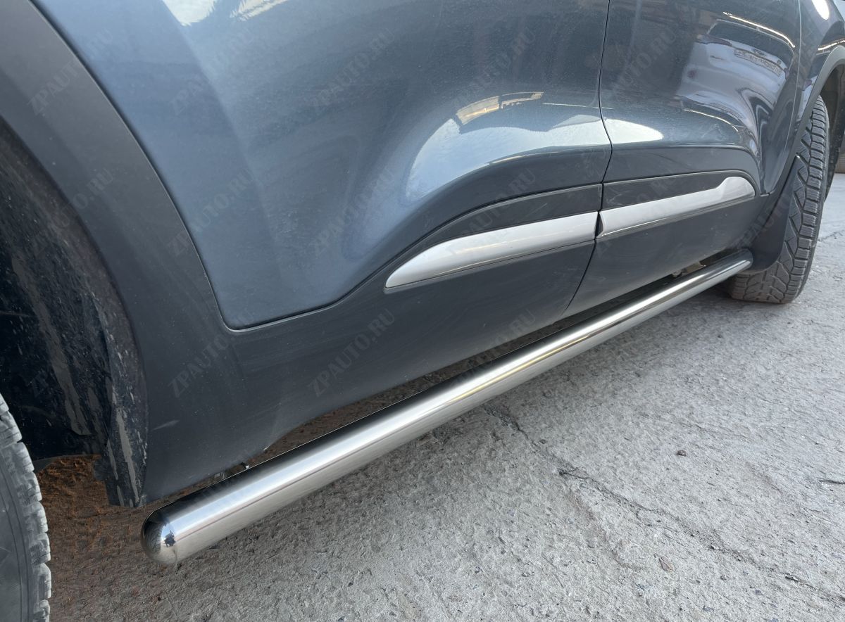 Защита штатного порога труба для автомобиля Chery Tiggo 4 2024 Рестайлинг арт. CHTGR.4.24.32