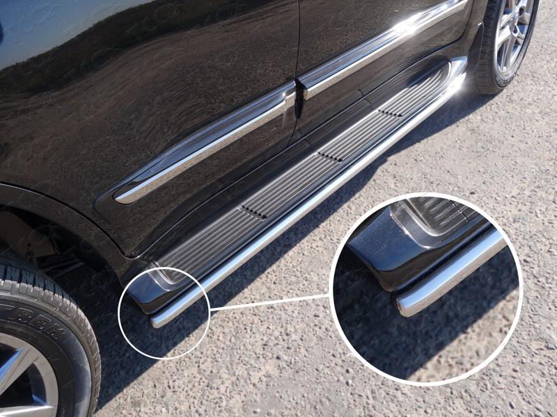 Защита порогов 42,4 мм (аналог Lexus LX570) для автомобиля Toyota Land Cruiser 200 2015- (кроме EXECUTIVE), TCC Тюнинг TOYLC20015-12