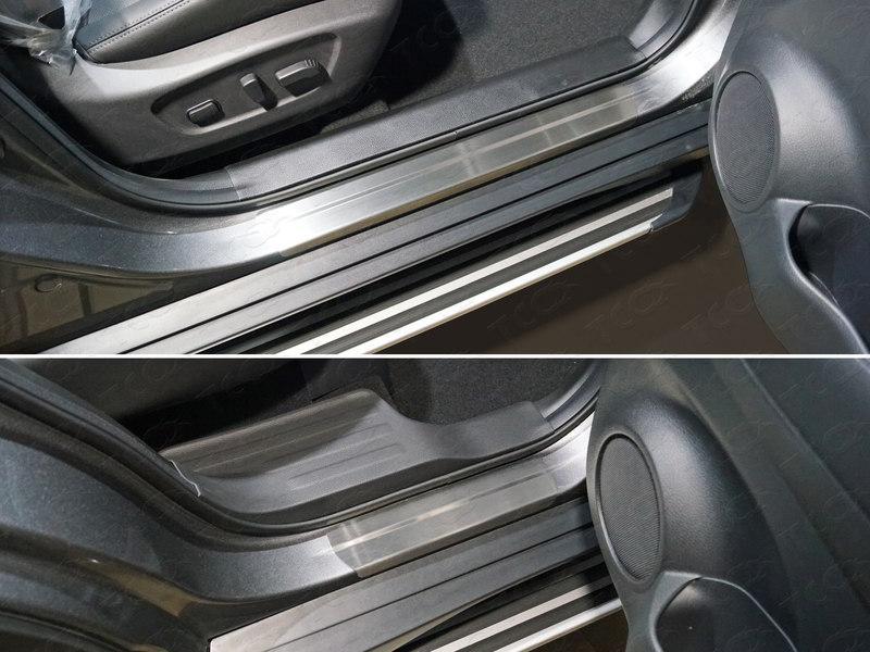 Накладки на пороги (лист шлифованный) 4шт для автомобиля Nissan X-Trail (T32) 2018-