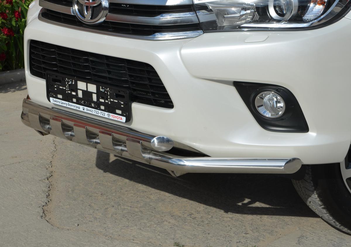 Защита переднего бампера  с перемычками для автомобиля TOYOTA Hilux  2015, Россия THL.15.05-2