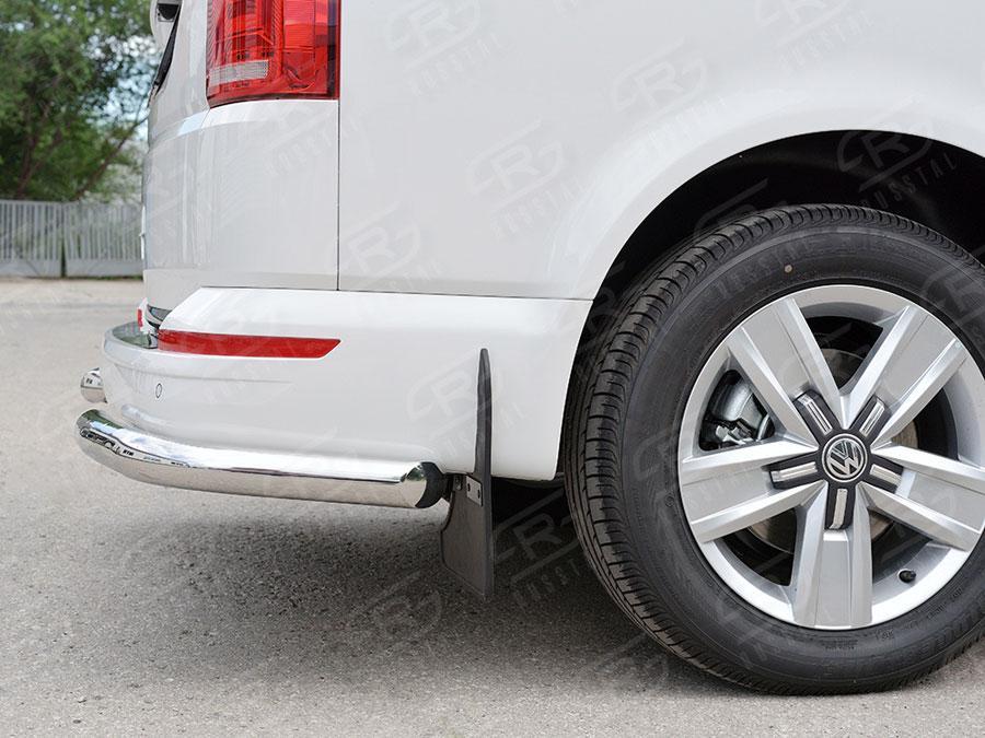 Защита заднего бампера уголки d57 Volkswagen Transporter T6 2015 Caravelle/Multivan короткая база, Slitkoff VCTZ-002323