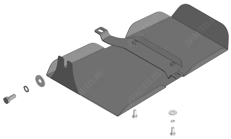 Защита стальная Мотодор (Задний дифференциал), 2 мм,  для Haval H3  2024- арт. 73110