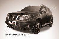 Защита переднего d57 бампера волна черная Nissan Terrano (2014-2023) , Slitkoff, арт. NTER14-001B