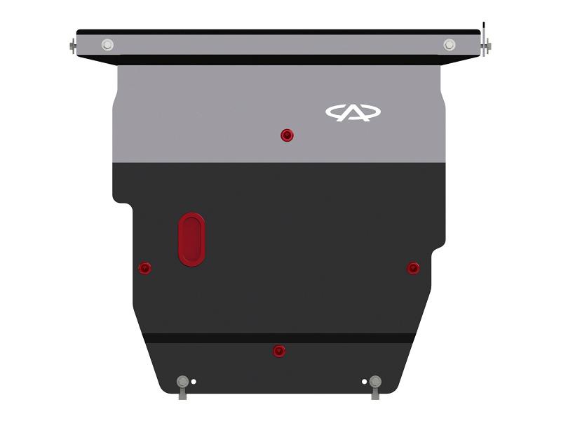 Защита картера и КПП для CHERY Tiggo    4wd с кенгурином 2005 - 2016, V-2, Sheriff, сталь 2,0 мм, арт. 28.1095