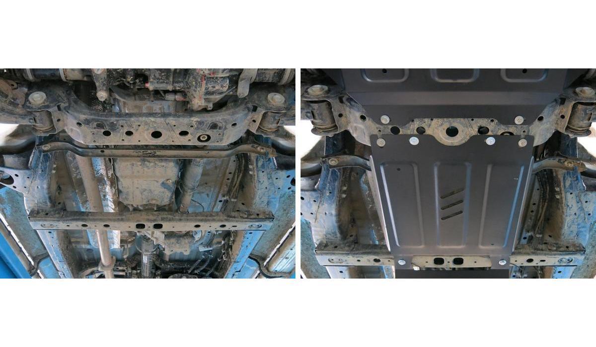 Защита КПП Rival для Toyota Fortuner II 4WD 2017-2020 2020-н.в., сталь 1.8 мм, с крепежом, штампованная, 111.9503.1