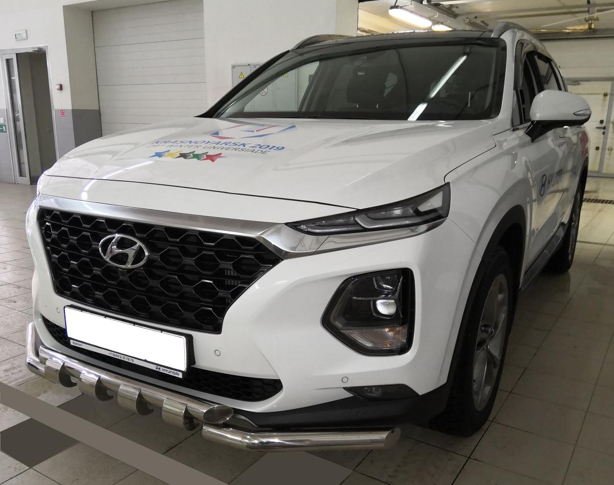 Защита переднего бампера  G для автомобиля HYUNDAI Santa Fe 2018, Россия HYSF.18.05