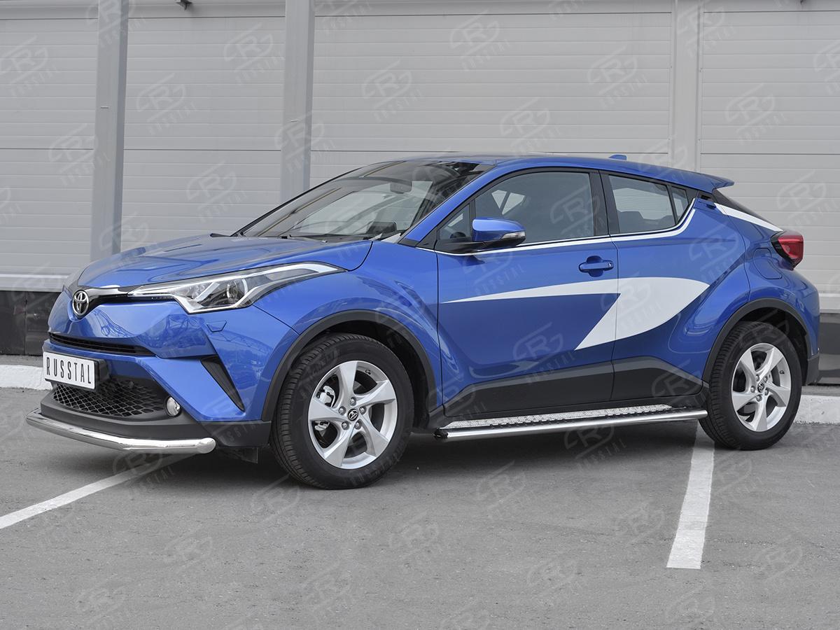 Защита переднего бампера d57 секции TCHZ-003026 для автомобиля TOYOTA C-HR 2018-, Slitkoff