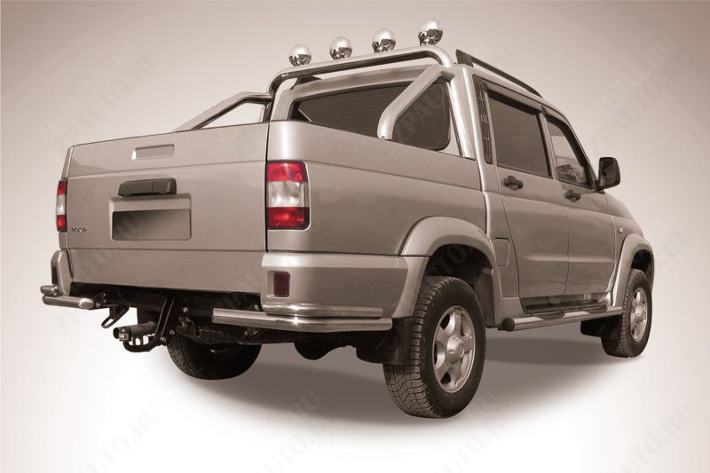 Уголки d57+d42 Uaz Pickup (2014-2023) Black Edition, Slitkoff, арт. UPpic14-008BE