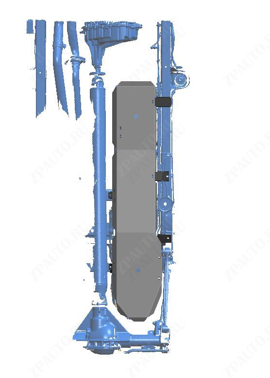 60.02ABC Защита топливного бака 120 литров, DODGE RAM 1500, V-3,0/ V-5.7 (кроме TRX V-6.2 и RHO) (2025-) (Алюминий 4 мм)
