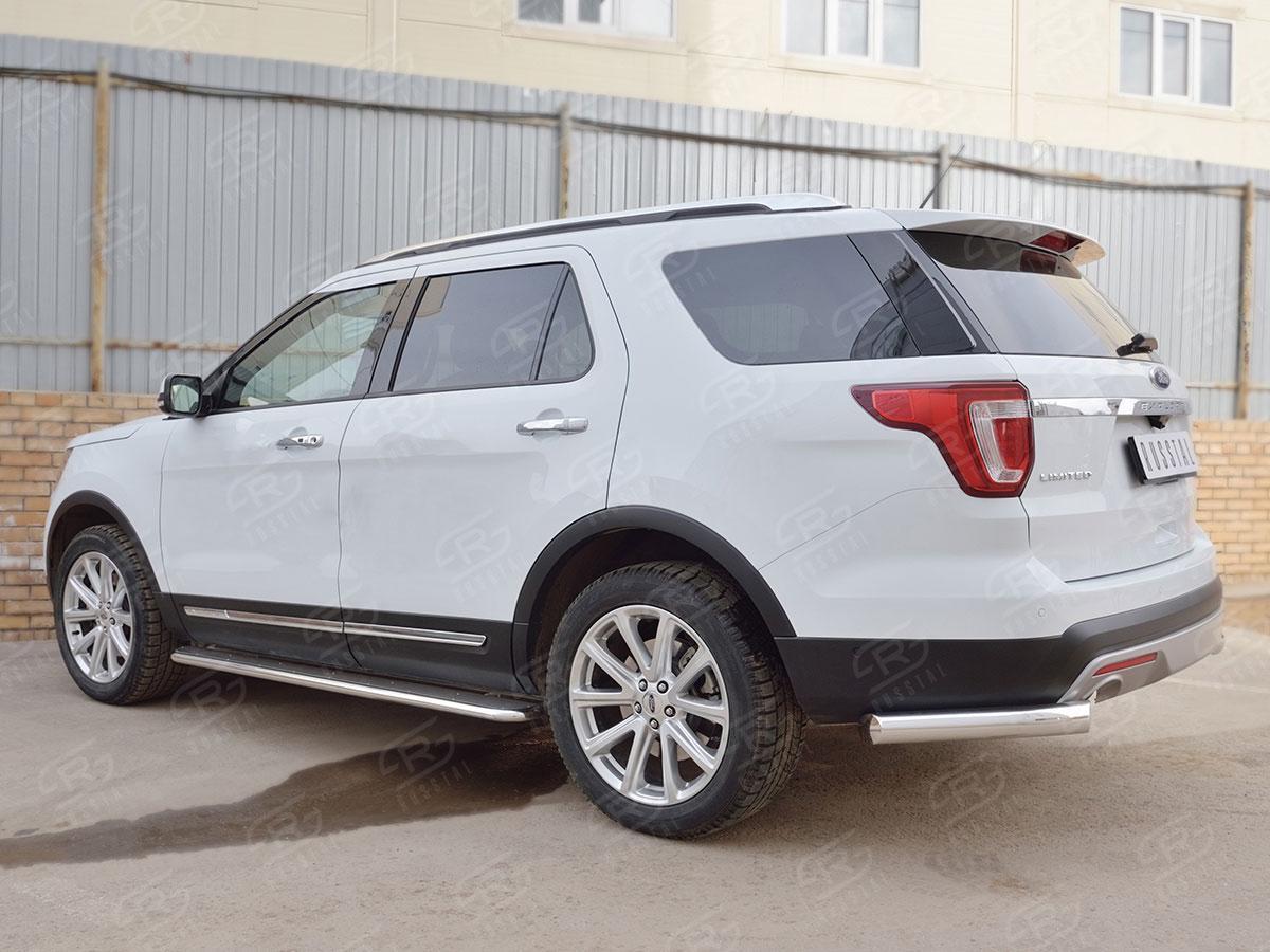 Защита заднего бампера уголки d76 для Ford Explorer 2015, Slitkoff FEZ-002667