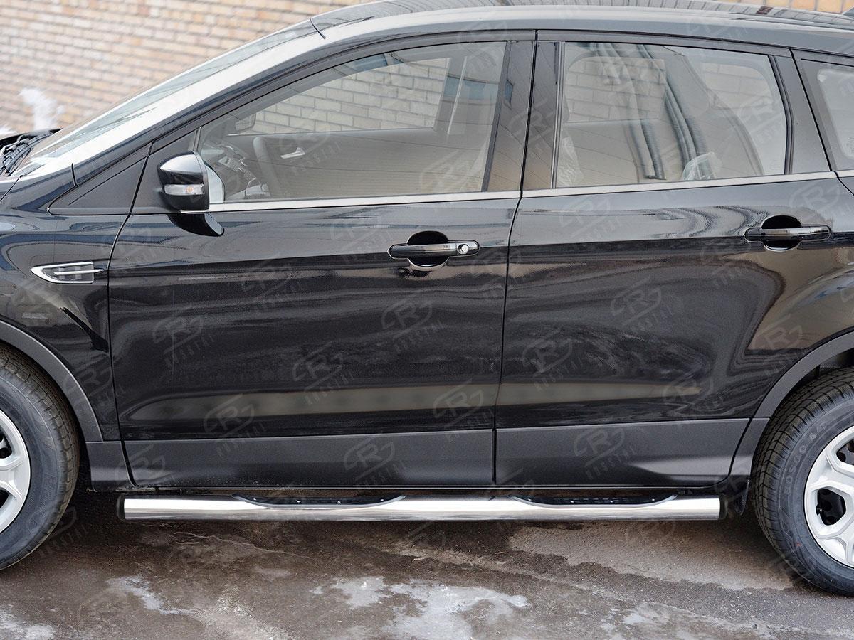 Пороги труба d76 с накладкой вариант 2 Ford Kuga 2016, Slitkoff FGT-0026022