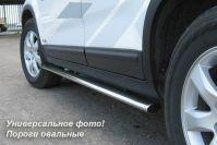 Пороги труба d75x42 овал для Mitsubishi Outlander XL 2007-2009, Руссталь MOO-000116