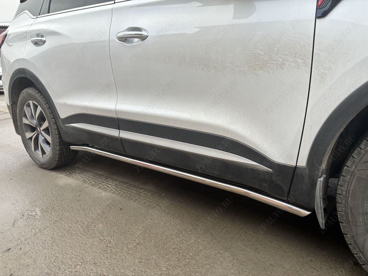 Защита штатного порога труба для автомобиля CHERY Tiggo 7 Pro Max 2022 арт. CTGPM.7.22.32-1