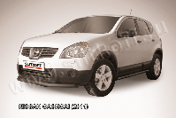 Защита переднего бампера d57 короткая черная Nissan Qashqai (2010-2013) , Slitkoff, арт. NIQ11-004B