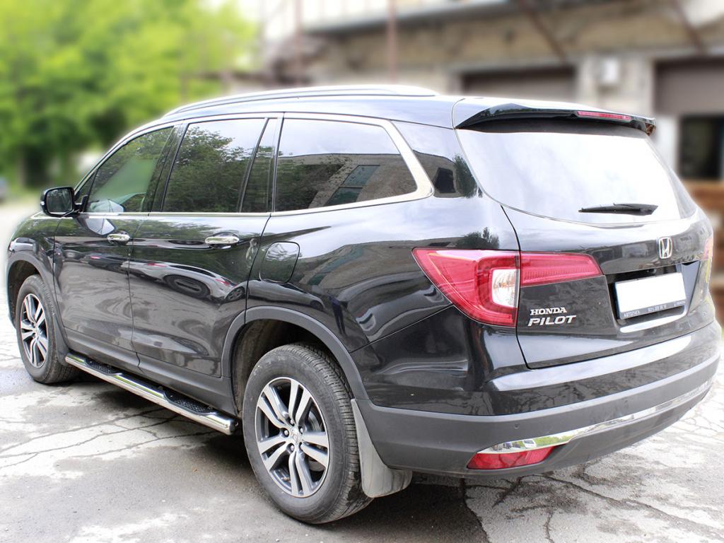 Пороги степ d-76 для автомобиля Honda Pilot 2015-2018г.в., Технотек, арт. HPIL15_2