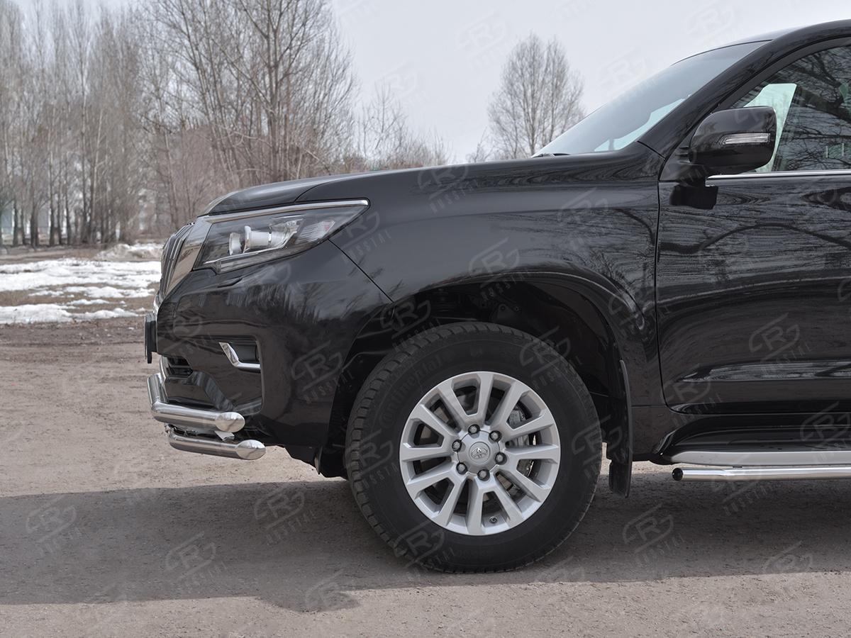 Защита переднего бампера d57 секции-d57 уголки+d42 зубы LCPZ-002861 для автомобиля TOYOTA LC PRADO 150 2017-, Slitkoff