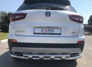 Защита заднего бампера двойная с перемычками для автомобиля  CHANGAN CS55 2018- арт. CGCS55.18.25