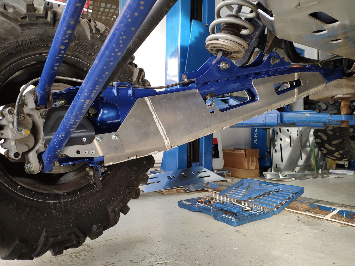 Защита задних рычагов для POLARIS RZR XP Turbo S 2018 -, алюминий 4 мм, STORM, арт. 3932