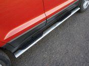 Пороги овальные с накладкой 120х60 мм для автомобиля Ford EcoSport 2014-, TCC Тюнинг FORECOSPOR14-05