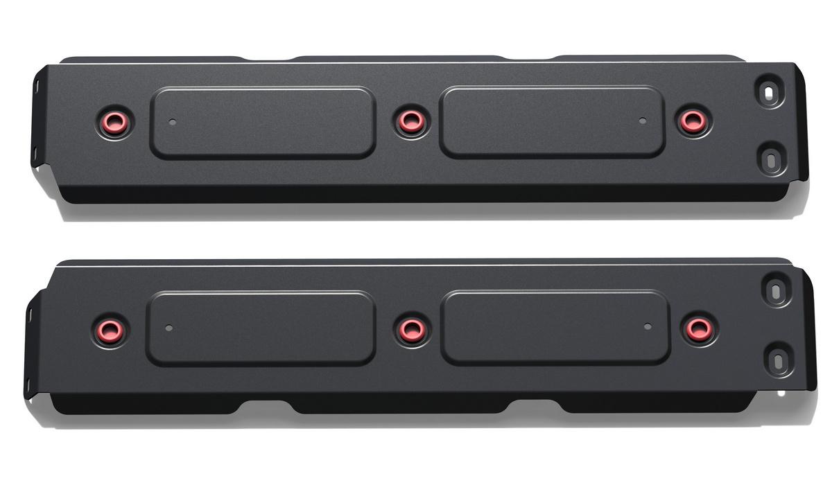 Защита топливного бака АвтоБроня для УАЗ Hunter (V - 2.7) 4WD 2003-н.в., штампованная, сталь 3 мм, 2 части, с крепежом, 222.06323.1