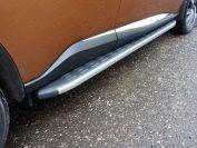 Пороги алюминиевые с пластиковой накладкой (карбон серые) 1820 мм для автомобиля Nissan Murano 2016- TCC Тюнинг арт. NISMUR16-19GR
