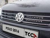 Решётка радиатора верхняя (лист) для автомобиля Volkswagen Polo 2016-, TCC Тюнинг VWPOLO16-07
