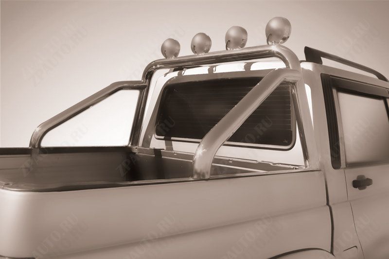 Дуга в кузов d76 с креплениями под ПТФ Uaz Pickup (2014-2023) , Slitkoff, арт. UPpic14-012
