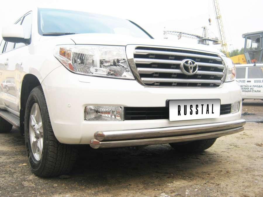 Защита переднего бампера d57/57 для Toyota Land Cruiser 200 2007-2012, Slitkoff LCZ-000207