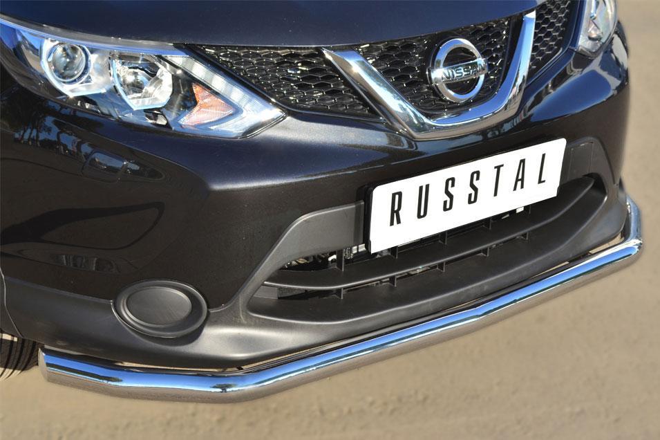 Защита переднего бампера d57 для Nissan Qashqai 2014, Slitkoff NQQZ-001786